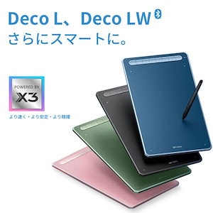 ペンタブ Deco LW 10x6型 iPhone対応 ワイヤレス 新世代デジタルペン付 4色選択可