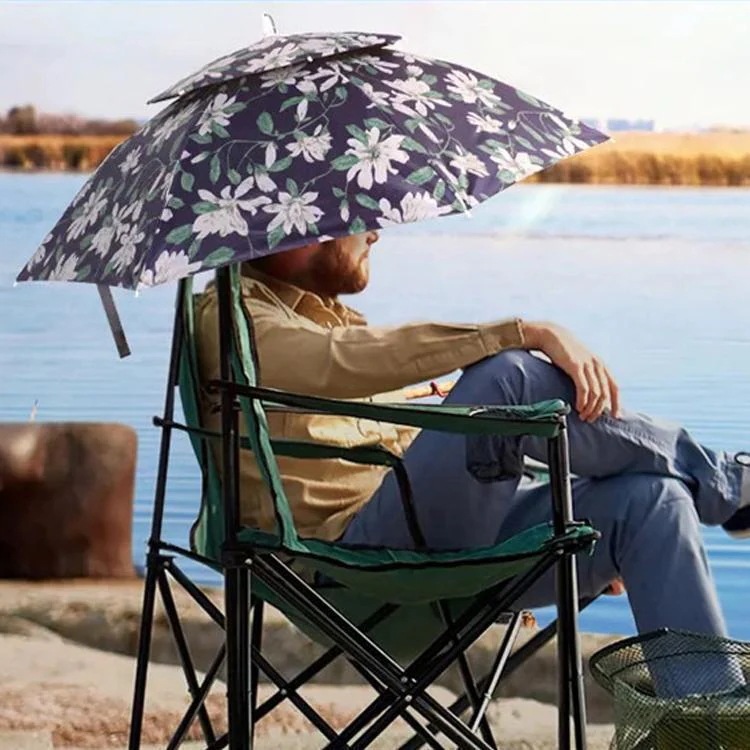 釣傘 ハンズフリー 折りたたみ 釣り スポーツ観戦 日傘 レインハット メーカー直販おまけ付！傘帽子 農作業 キャンプ かぶる傘 アンブレラハット 屋外作業