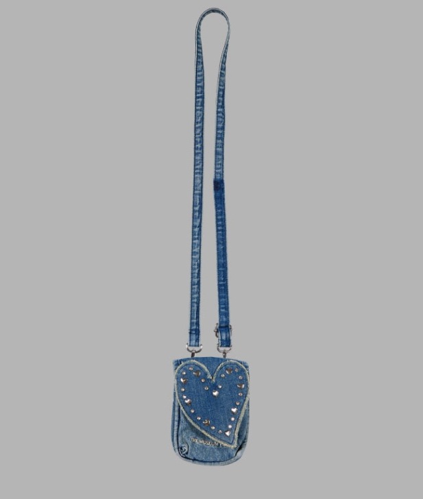 【THE MUSEUM VISITOR】 HEART GEM DENIM MINI BAG