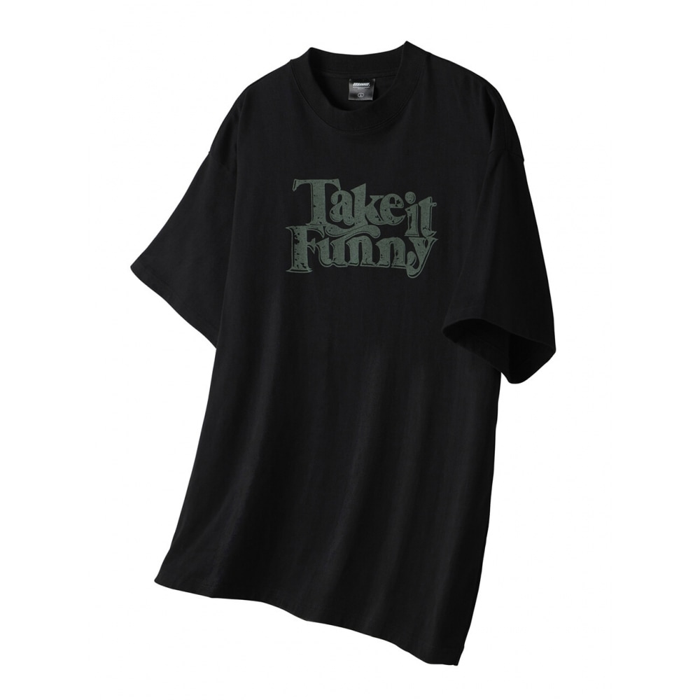 URBANAGE テイク・イット・ファニー・ヴィンテージ・オーバー・ショートスリーブ・ブラック