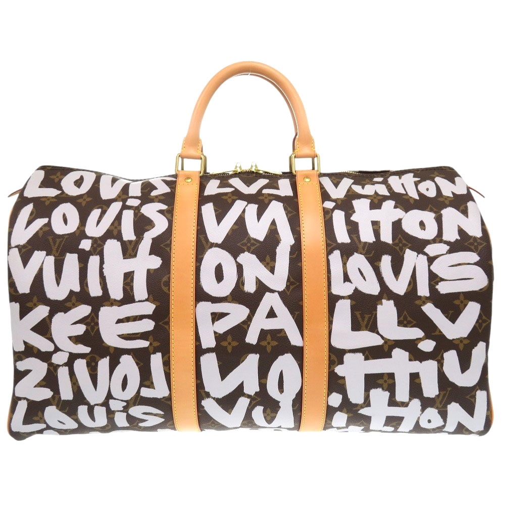 美品 キーポル50 モノグラム グラフィティ M92197 ボストンバッグ モノグラムキャンバス/モノグラムグラフィティ ブラウン LV 1608【中古】 メンズ