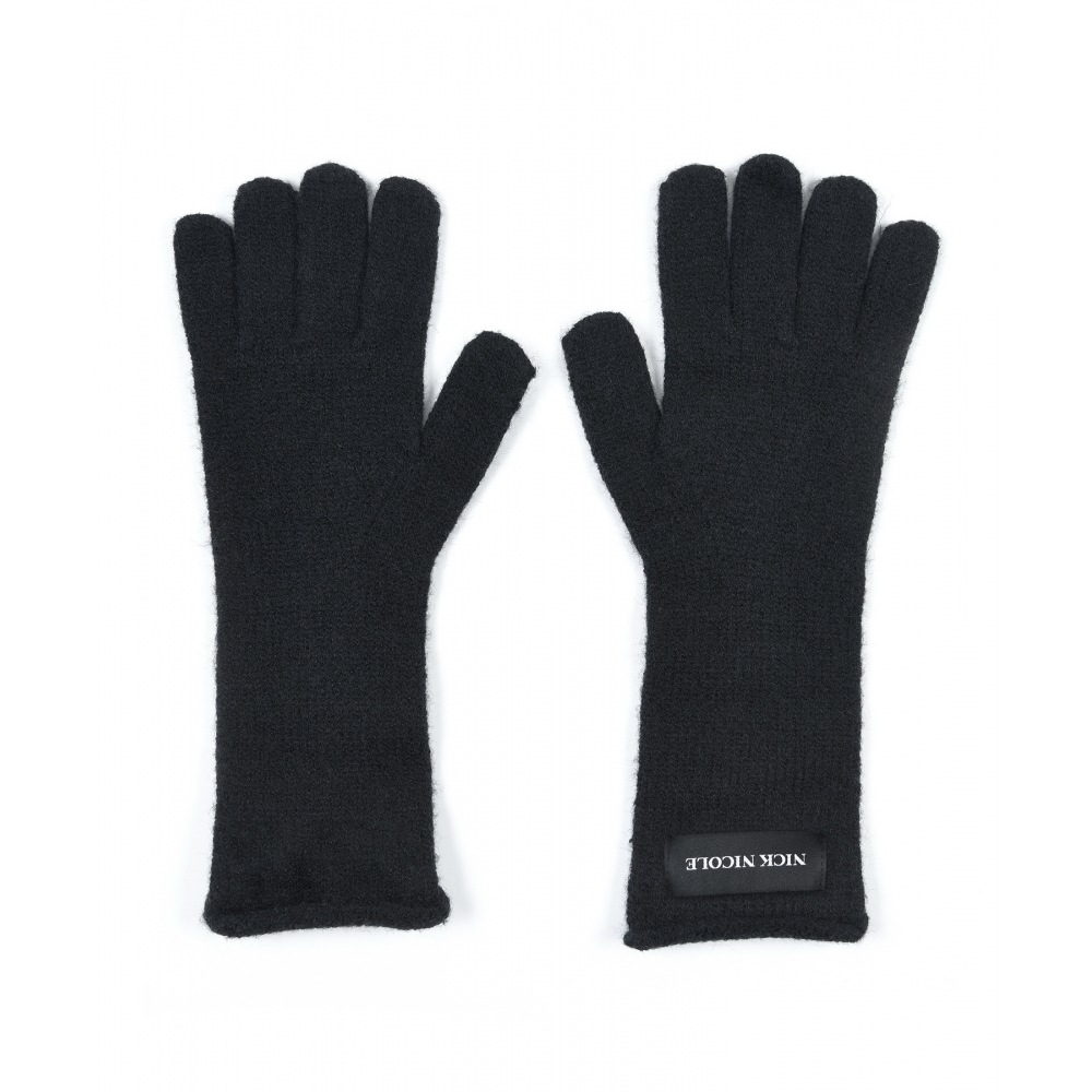 ニック&ニコールニコールリブニットグローブ_ブラック
