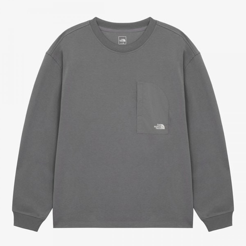[ノースフェイス公式] NT7TR04A メンズスナッパーロングスリーブ Tシャツ_グレー