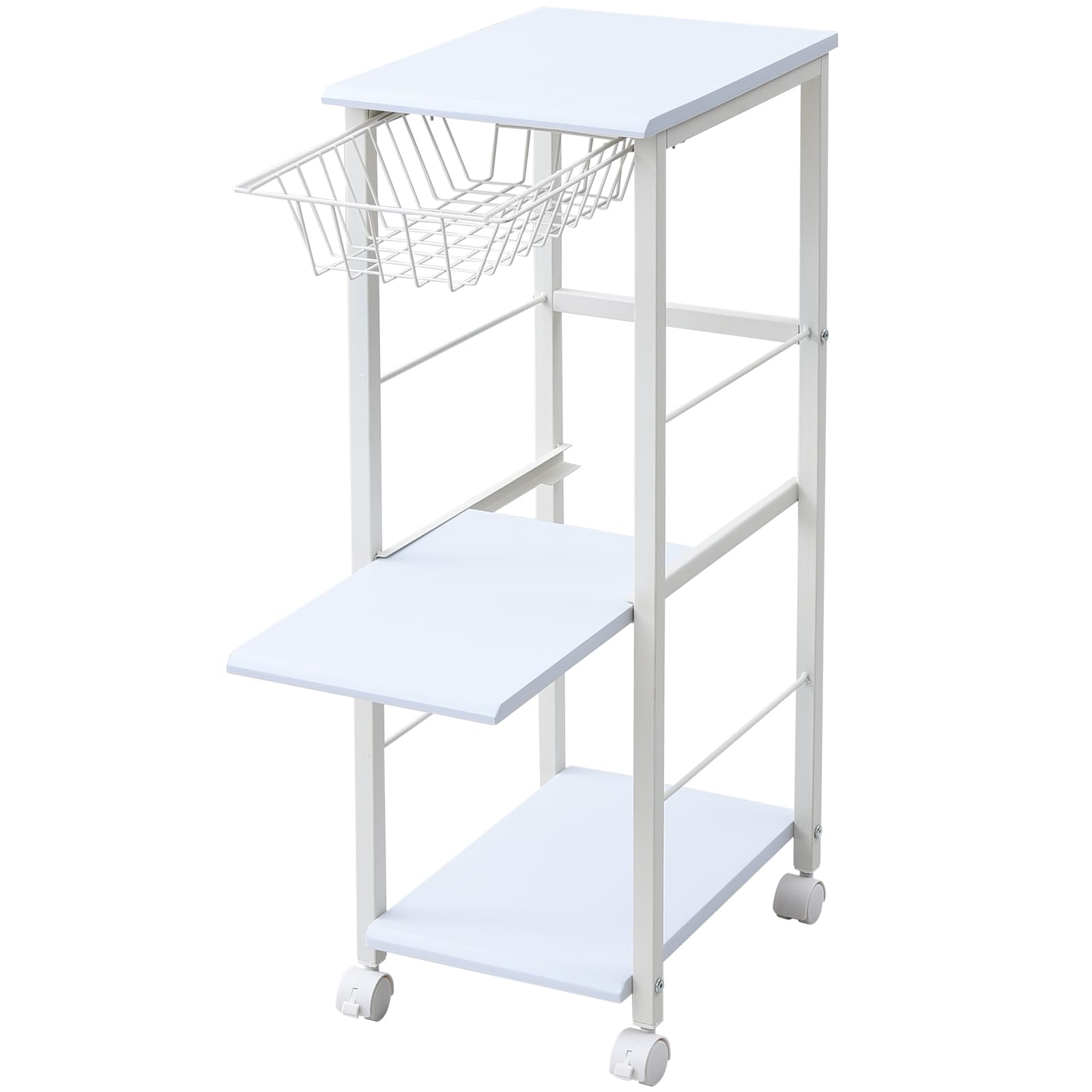 山善(YAMAZEN) スリム キッチンストッカー 幅30×奥行42cm ホワイト KPB-2942(WH)