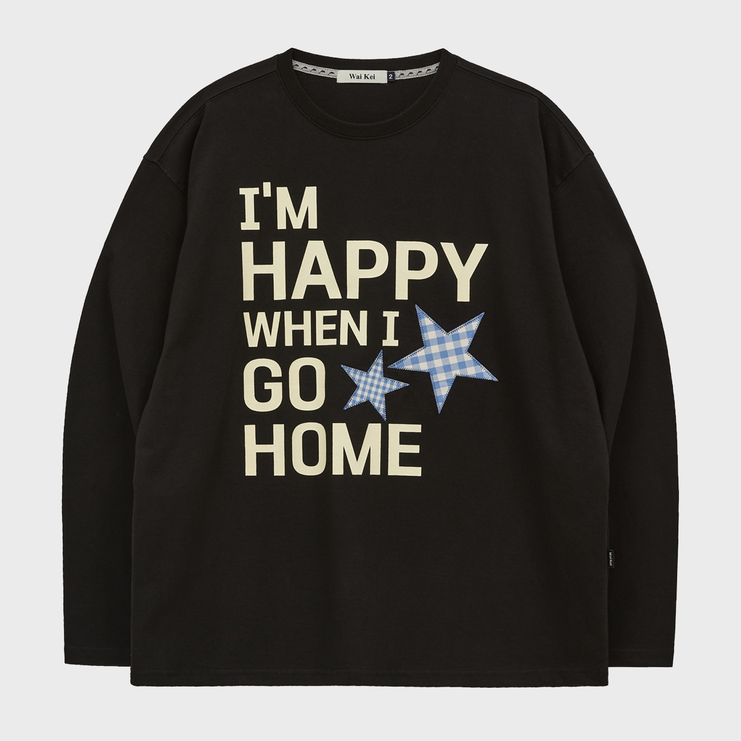 I AM HAPPY Long Sleeve T-shirt BLACK