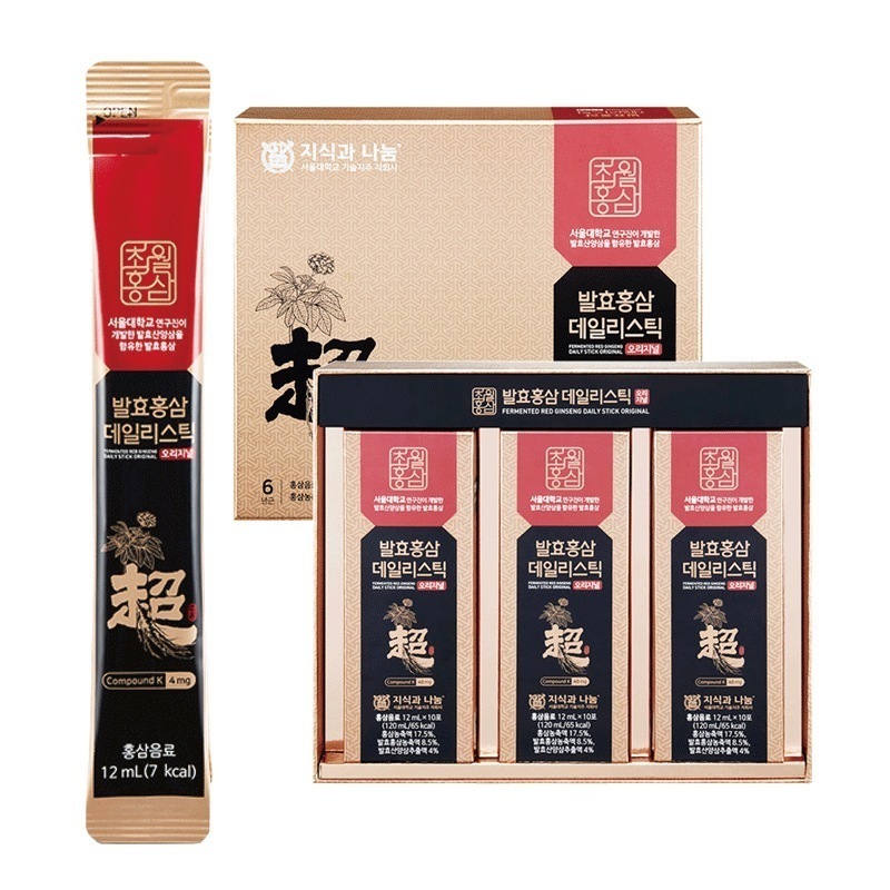 宅配便 発酵紅参デイリースティックオリジナル 360ml（12ml30包）30日分 麗人参 スティック 高麗人参エキス コンパウンドK