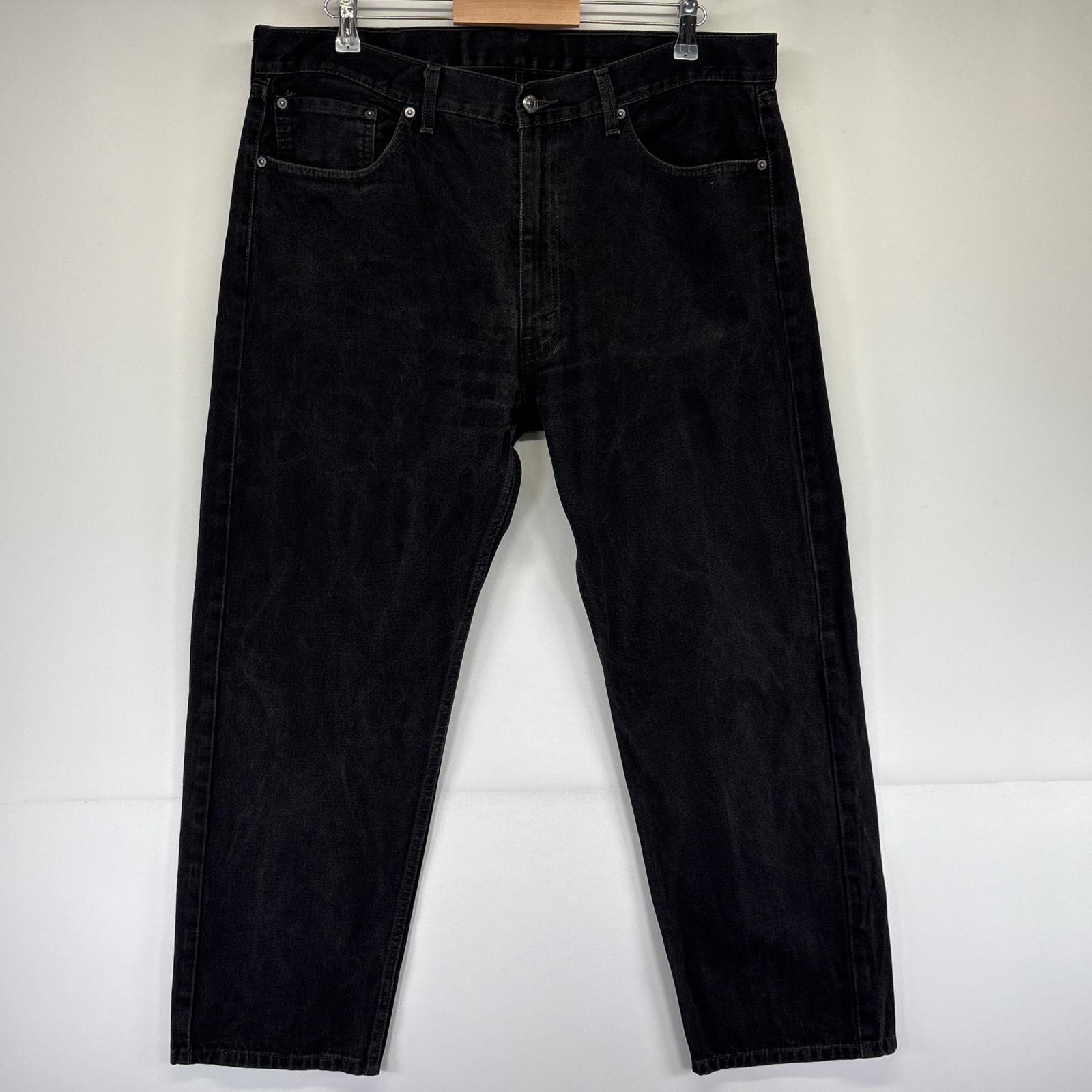 古着 デニムパンツ 505 ストレート ジップフライ ジーンズ ジーパン 5ポケット 長ズボン 大きいサイズ w40 L30 ブラック メンズ