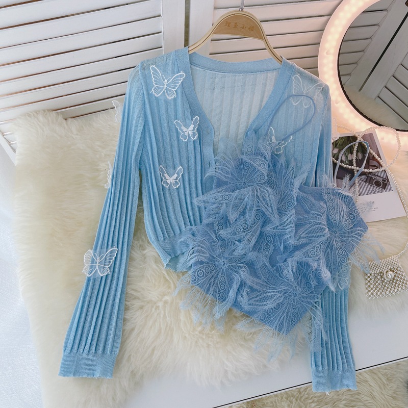 セットアップ レディース カーディガン キャミソール ノースリーブ 長袖 ボタン ボタンダウン 薄手