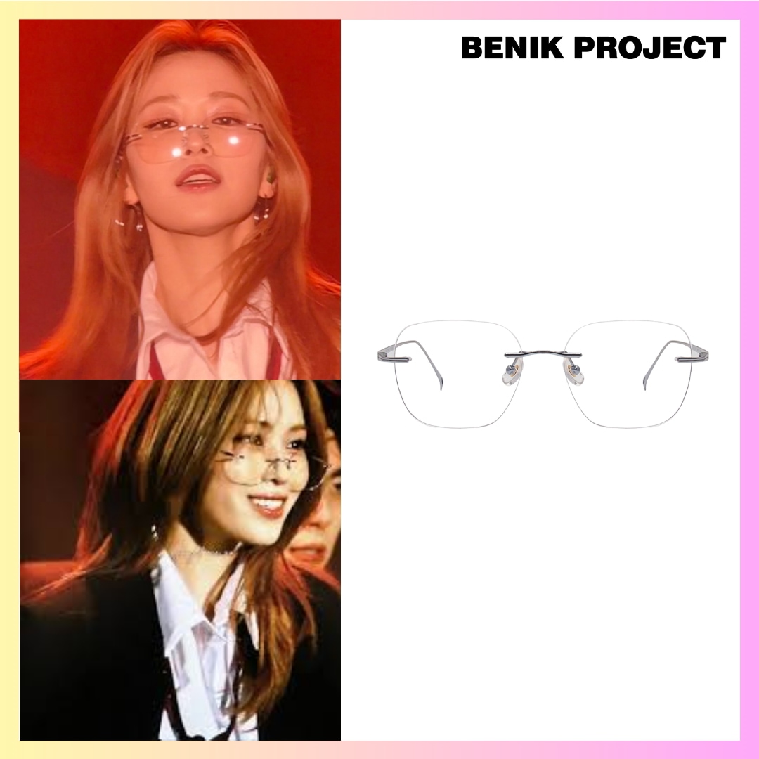 [BENIK PROJCT] [ITZY リュジン着用] RIZZN - SILVER + FREE OMAKE サングラス ブランド 韓国ファッション 眼鏡 度あり 度なし 度付きメガネ 眼鏡 乱視