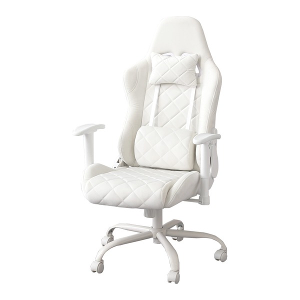 大人かわいいゲーミングチェア ホワイト 組立品