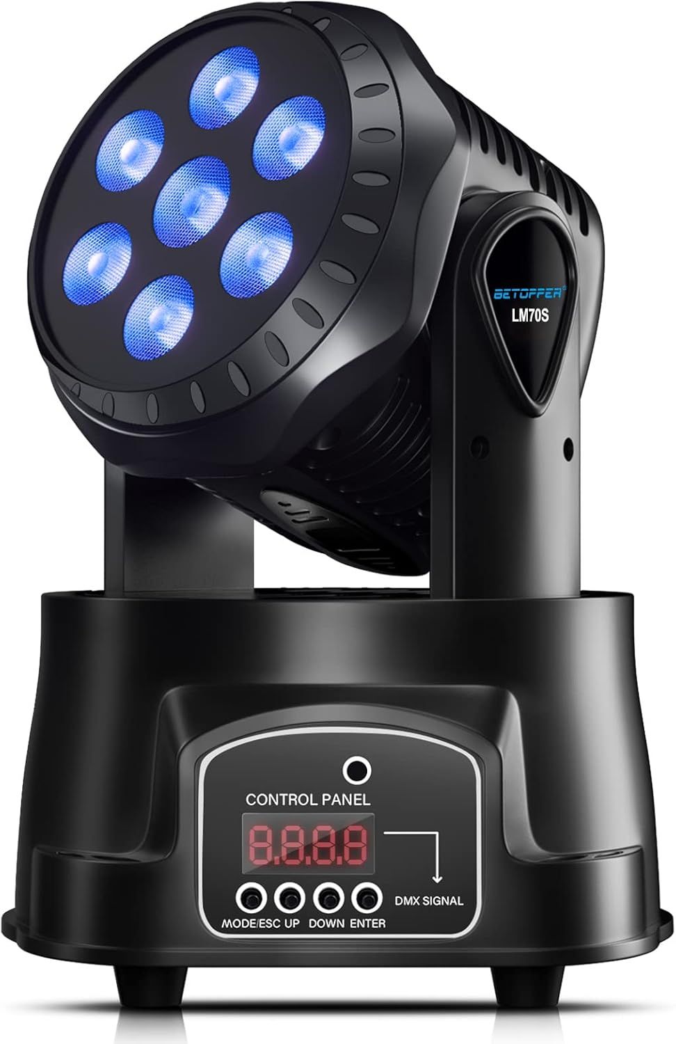 ムービングライト 7x8W RGBW LED 舞台照明ディスコライト ステージライト7色変換 DMX512 9/14CH パーティライト DJ disco light for party 高速回転 音