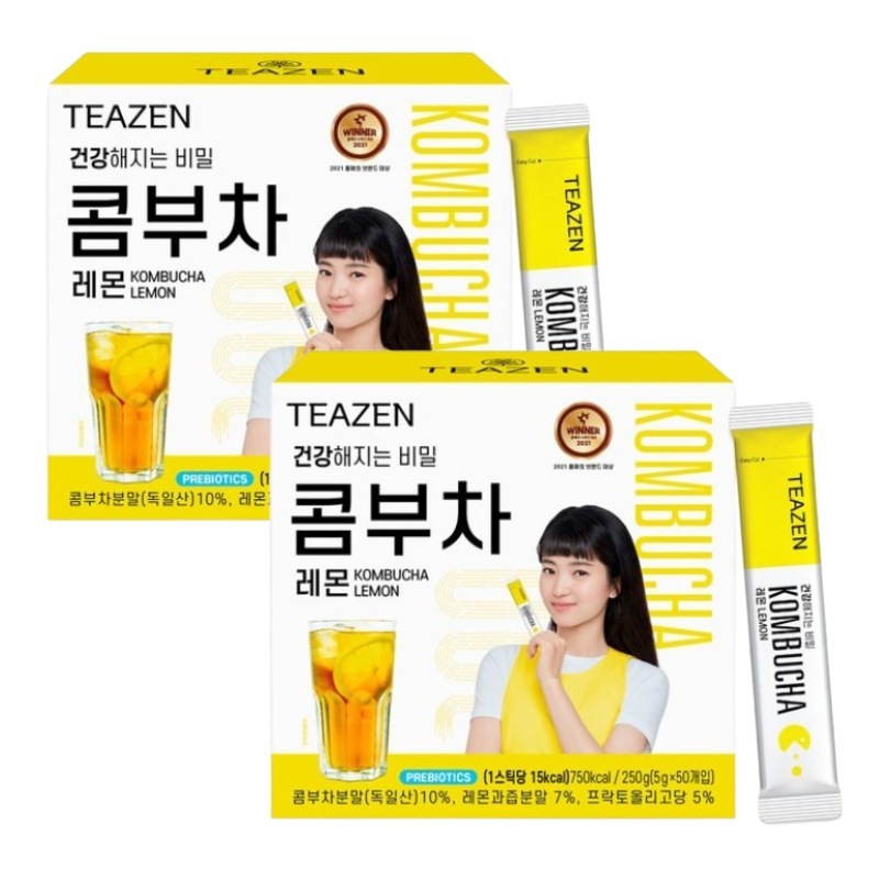 コンブチャ 5g * 50 2個 100スティック スティック 大容量パック レモン 韓国 美容茶