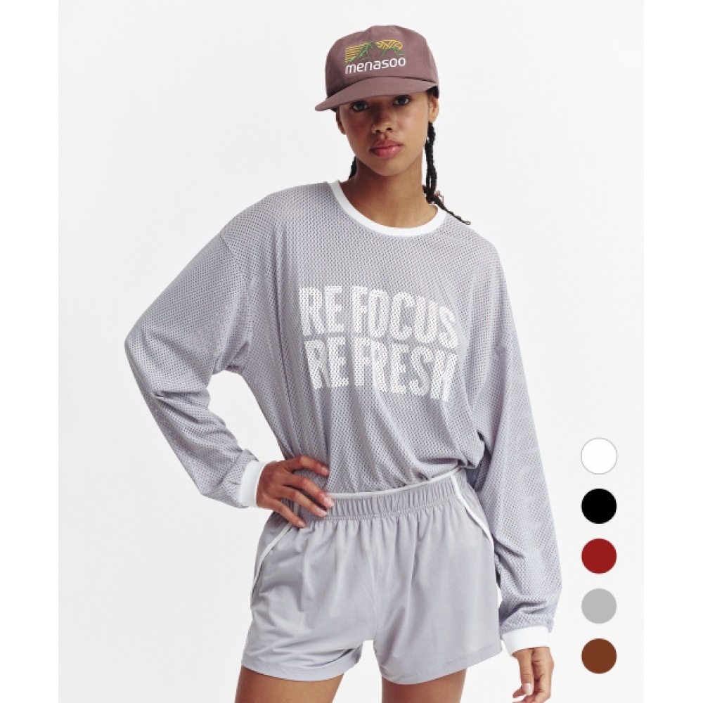 MENASOO リフォーカスメッシュラウンドネック T シャツ