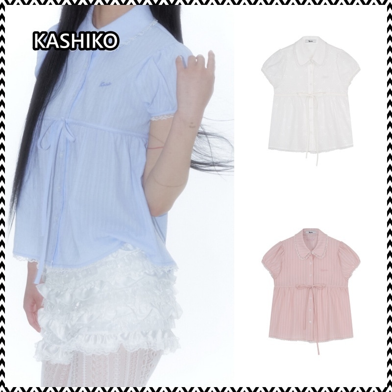 Kashiko Puff Sleeve Lace Shirt