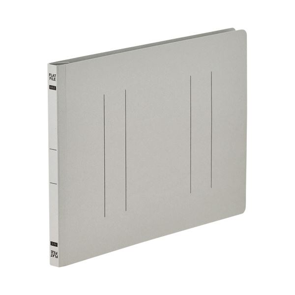 （まとめ）TANOSEEフラットファイルE（エコノミー） A4ヨコ 150枚収容 背幅18mm グレー1セット（100冊：10冊x10パック）[x3セット]