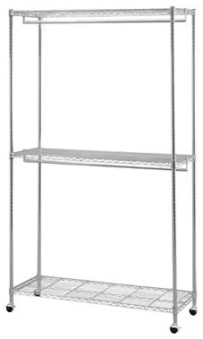 アイリスオーヤマ SEW2-1221BCシルバ- ワードローブ2段タイプ （120cm幅）奥行46cm 高さ214cm ポール径25mm SEW21221BCシルバ