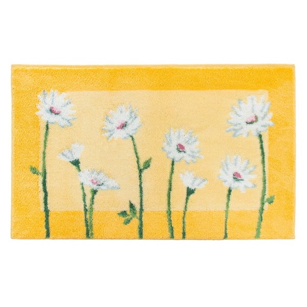 イノセントデイジー 吸着 50×80cm 玄関マット イエロー 滑り止め 洗える 丸洗い 抗菌 防臭 エレガント
