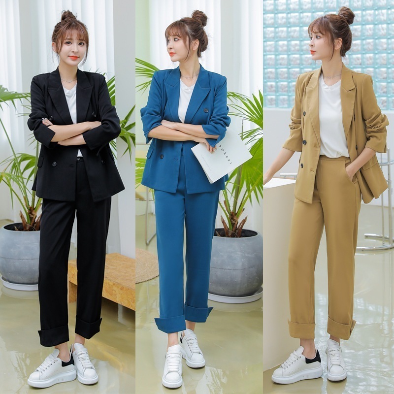 スーツ セット 春トレンチコート スーツレディーススーツ年齢を減らすカジュアルファッションツーピースセット