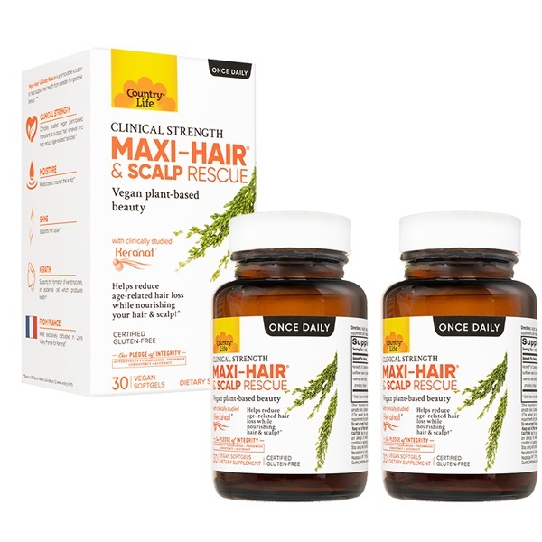 カントリーライフ マキシヘア&スカルプレスキュー 30錠 2本 CountryLife Maxi-Hair & Scalp Rescue 海外発送 国際書留郵便