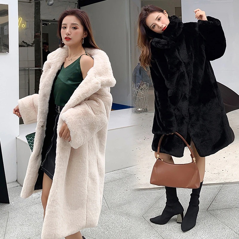 Hot!!!ファーコート ロング丈ファーコート レディース 冬 40代 新品 エコファーコート 毛皮コート モコモコ 暖かい ファージャケット 黒アウター オシャレ 大人 8,723円