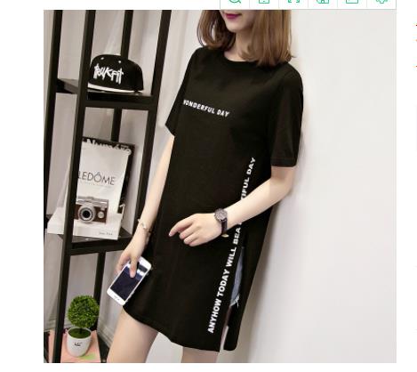 春と夏の新しいショート - スリーブ付きTシャツミディアムロングサマーサマールーズバージョンアルファベットプリントボトムシャツ