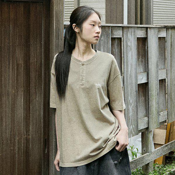 シグネチャーロゴ ピグメント ヘンリーネック Tシャツ FST748 / 4color W