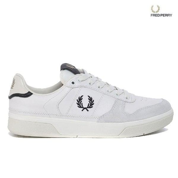 男女共用 (FRED PERRY) B300 レザー ホワイト カジュアル レザー スニーカー_SFPM2314163_303