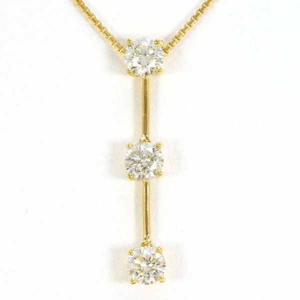 K18 18金 YG イエローゴールド ネックレス ダイヤ 0.71 鑑別書 ジュエリー 中古