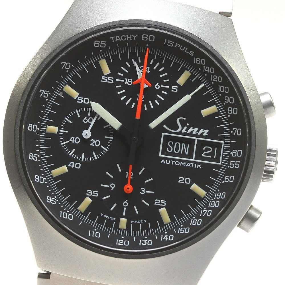 ジン Sinn 157 クロノグラフ デイデイト 自動巻き メンズ _808893【中古】