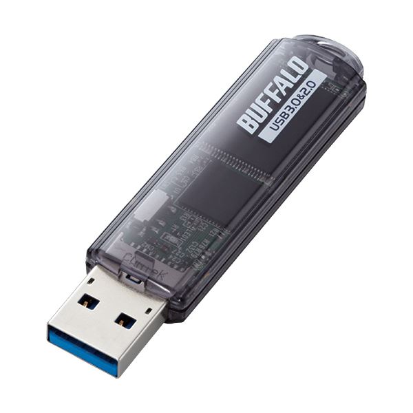 (まとめ)バッファロー USB3.0対応USBメモリー スタンダードモデル 32GB ブラック RUF3-C32GA-BK 1個(×3セット)