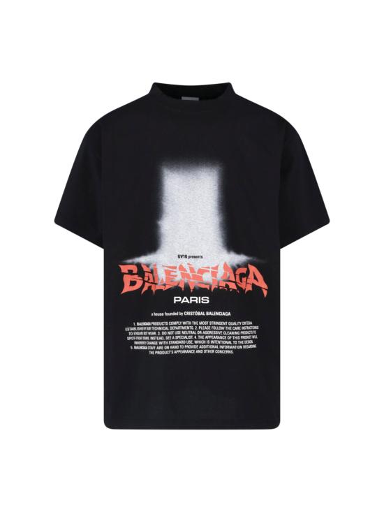 BALENCIAGA Men T-Shirts 850345 TUVO4 1000 Black