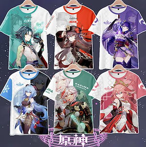 原神 げんしんGeshin フータオ　甘雨 刻晴 万葉 しょう クレー コスプレ衣装 Tシャツ 半袖 綿 トップス 日常着 アニメ 丸首 シャツ 夏服 日常服 記念シャツ 男女兼用