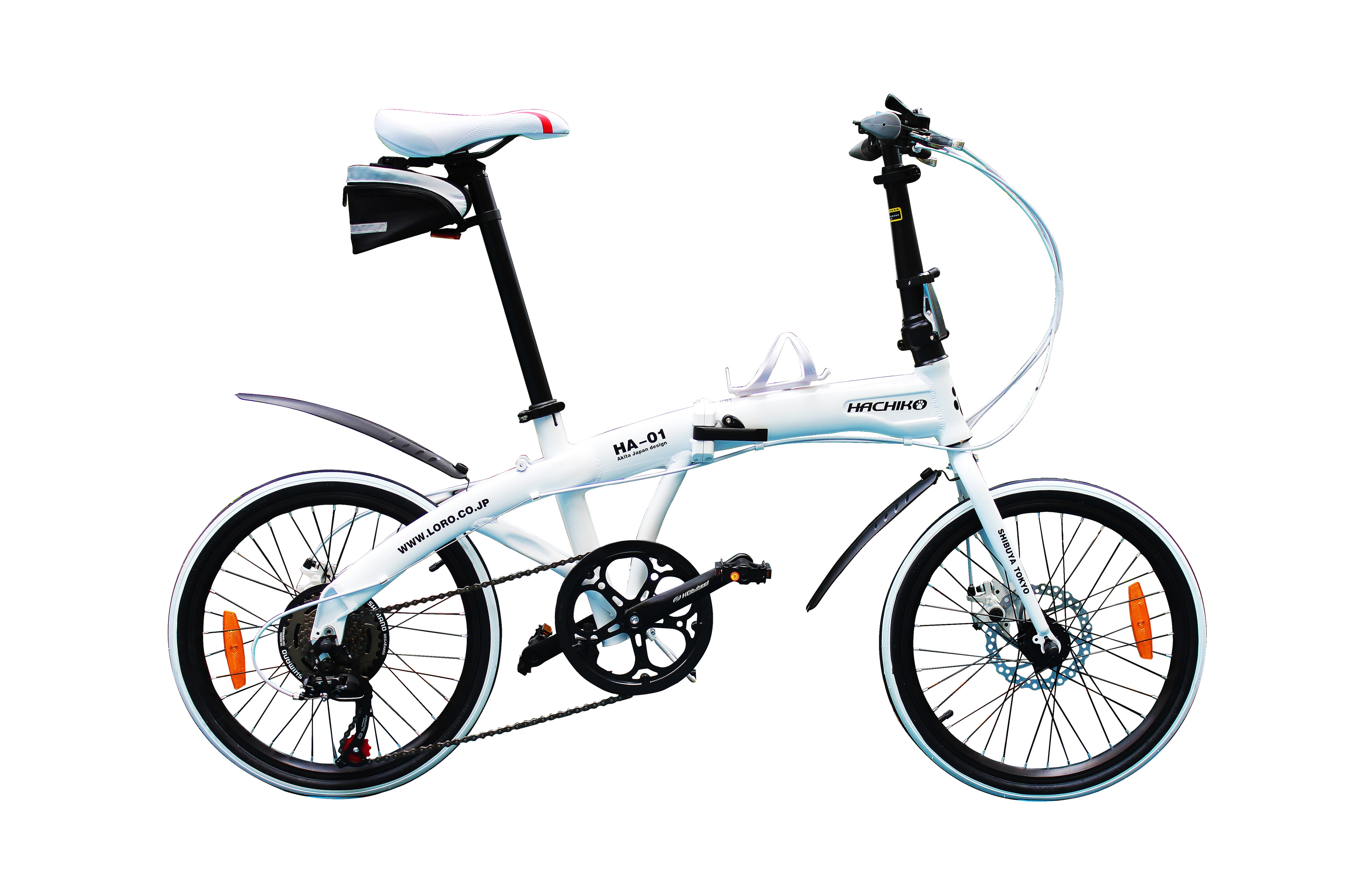 自転車 ハチコ HACHIKO ジュラルミン 折りたたみ自転車 6段変速14インチ 98％完成品 (White)