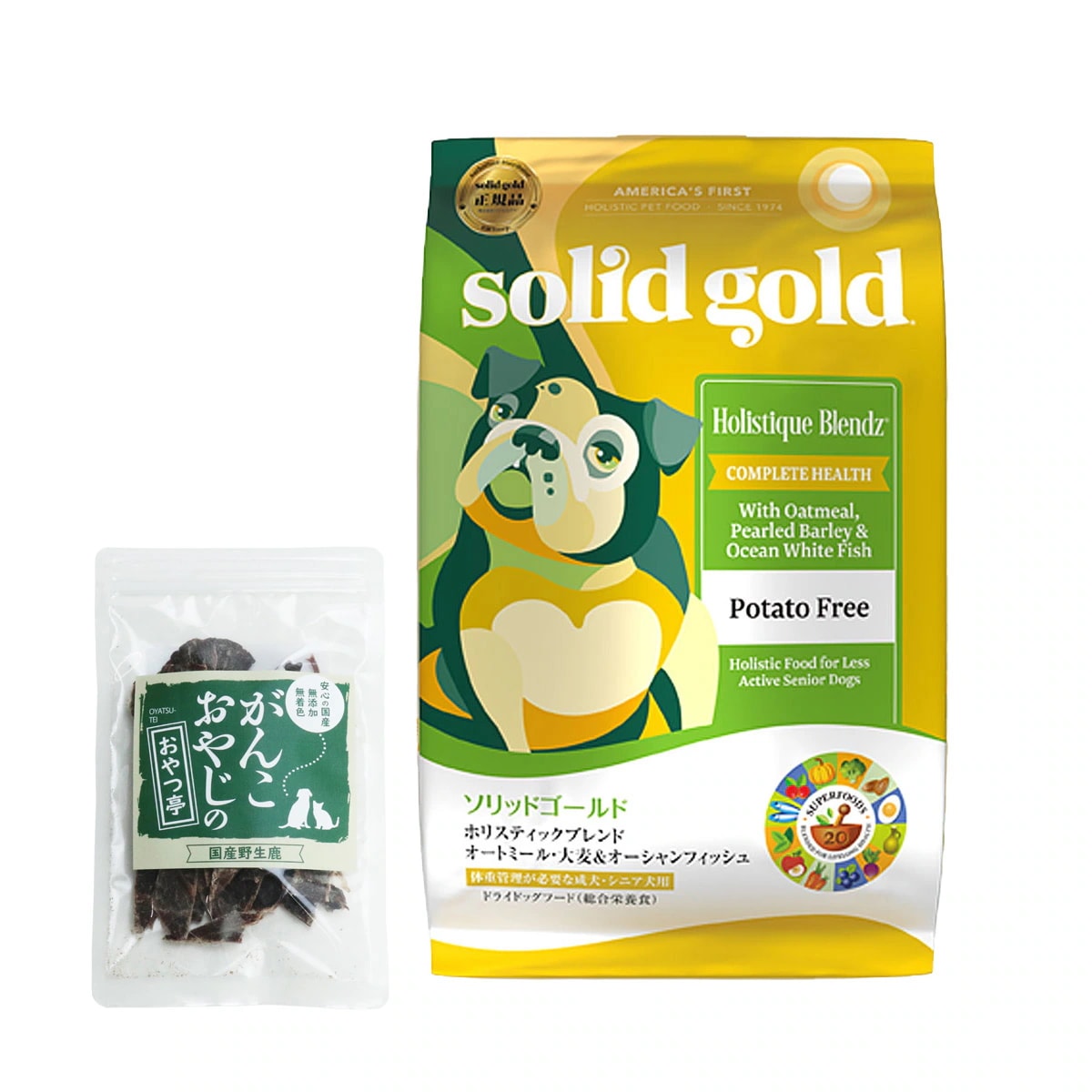 ソリッドゴールド ホリスティックブレンド3kg【国産鹿肉ジャーキー付き(お試しサイズ)】