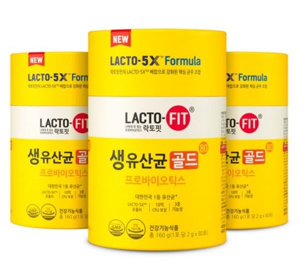 チョングンダン 健康 ラクトフィット 生乳酸菌 ゴールド 80 (160gx3ea)