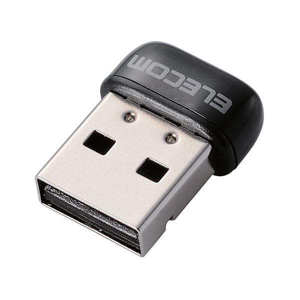 （まとめ）エレコム 433MbpsUSB無線超小型LANアダプター ブラック WDC-433SU2M2BK 1個(×2セット)