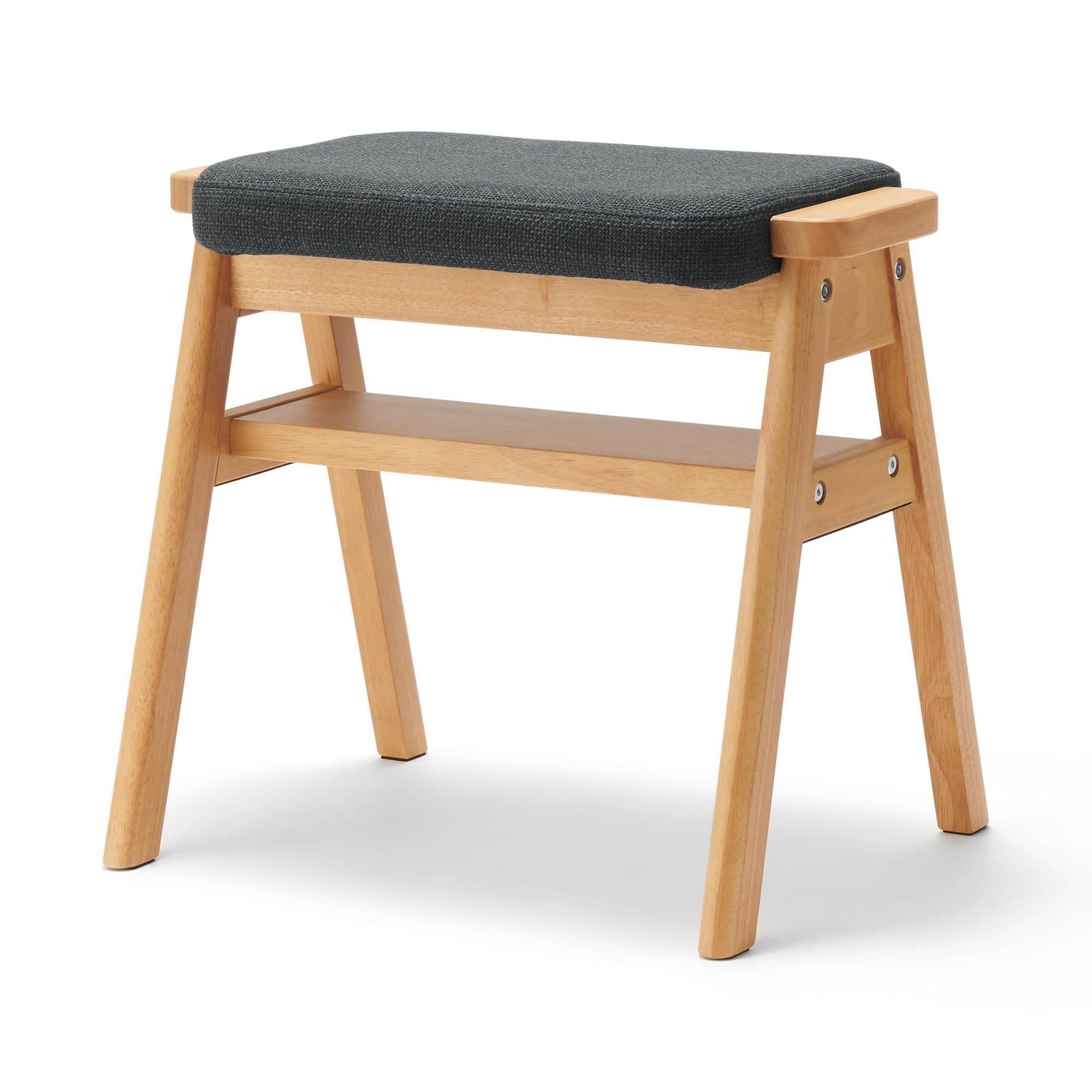 無印良品 再生ポリエステル混 木製スタッキングスツール チャコール ・幅49.3×奥行37×高さ44cm 84421747