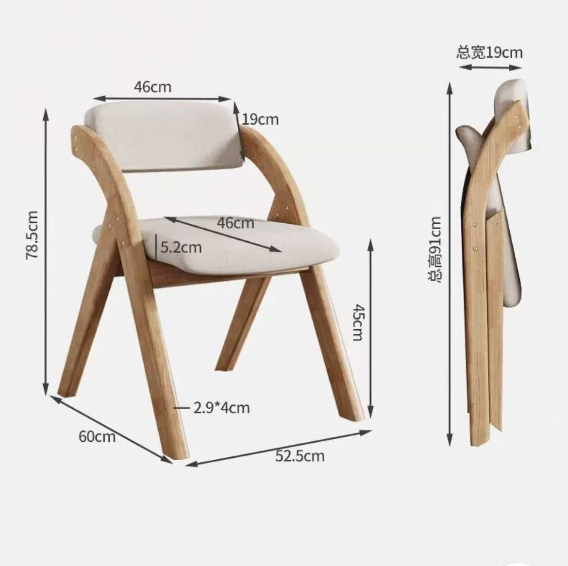 折りたたみ木製椅子厚みのある背もたれ付きダイニングチェア軽量家庭用オフィス多機能折りたたみ椅子