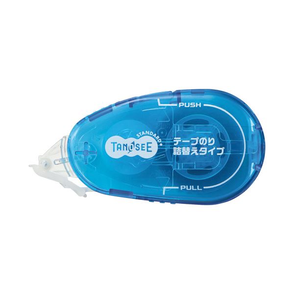 （まとめ）TANOSEE テープのり（リフィル式ドットタイプ） 本体 コンパクト 8.4mm15m ブルー 1個 50セット