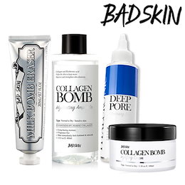 【BadSkin】 韓国で肌に優しい化粧品で有名なBadSkin スキンケア4点セット💯カサカサ乾燥対策 / 通販化粧水No.1 / 高濃縮コラーゲン体験 / クレンジング