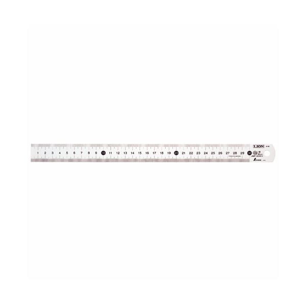 (まとめ)ライオン事務器 ステンレス直線定規60cm S-60 1本(×3セット)