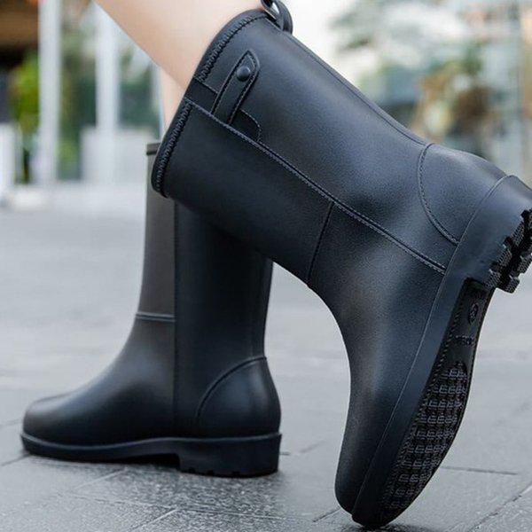 [シューズ] マット 女性 レディース 夏 梅雨 レインブーツ ハーフレインブーツ 3cm sjkr2268