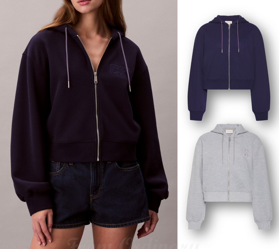 Relaxed Cropped Zip Hoodie (47F236G)