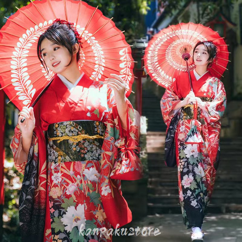 【短納期 3日で出荷】浴衣 ゆかた レディース 赤 和服 浴衣 セット 大人 可愛い 花火大会 女性 女子 高校生 中学生 大学生 浴衣セット 単品 街着 お稽古 お花見 浴衣 可愛い 浴衣 作り帯