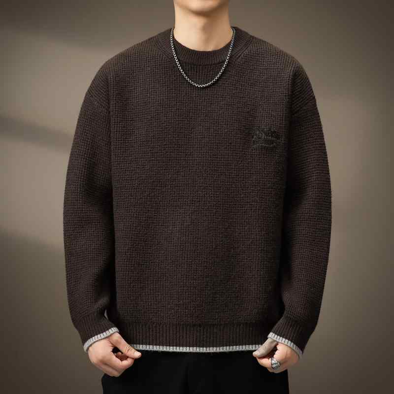 メンズ 服 シンプル ファッション オシャレ 大人 かっこいい 大きいサイズ ストリート 紳士服 ハイエンド アメリカン 厚手 ニット セーター 秋 ジャケット