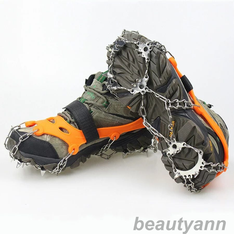 売切必至アイゼン チェーンスパイク 19本爪 登山 雪山 トレッキング 簡単装着 収納袋付き チェーンスパイク 201ステンレス製 スノースパイク 凍結道路 ハイキング 氷釣り 転倒防止 耐寒性 耐久