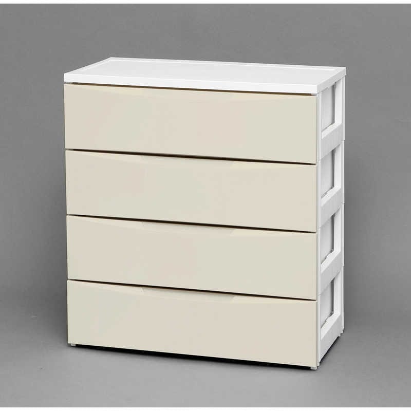 アイリスオーヤマ　IRIS OHYAMA　ワイドチェスト 4段 ワイドタイプ (ホワイト&アイボリー/約幅72×奥行41×高さ80.5cm)