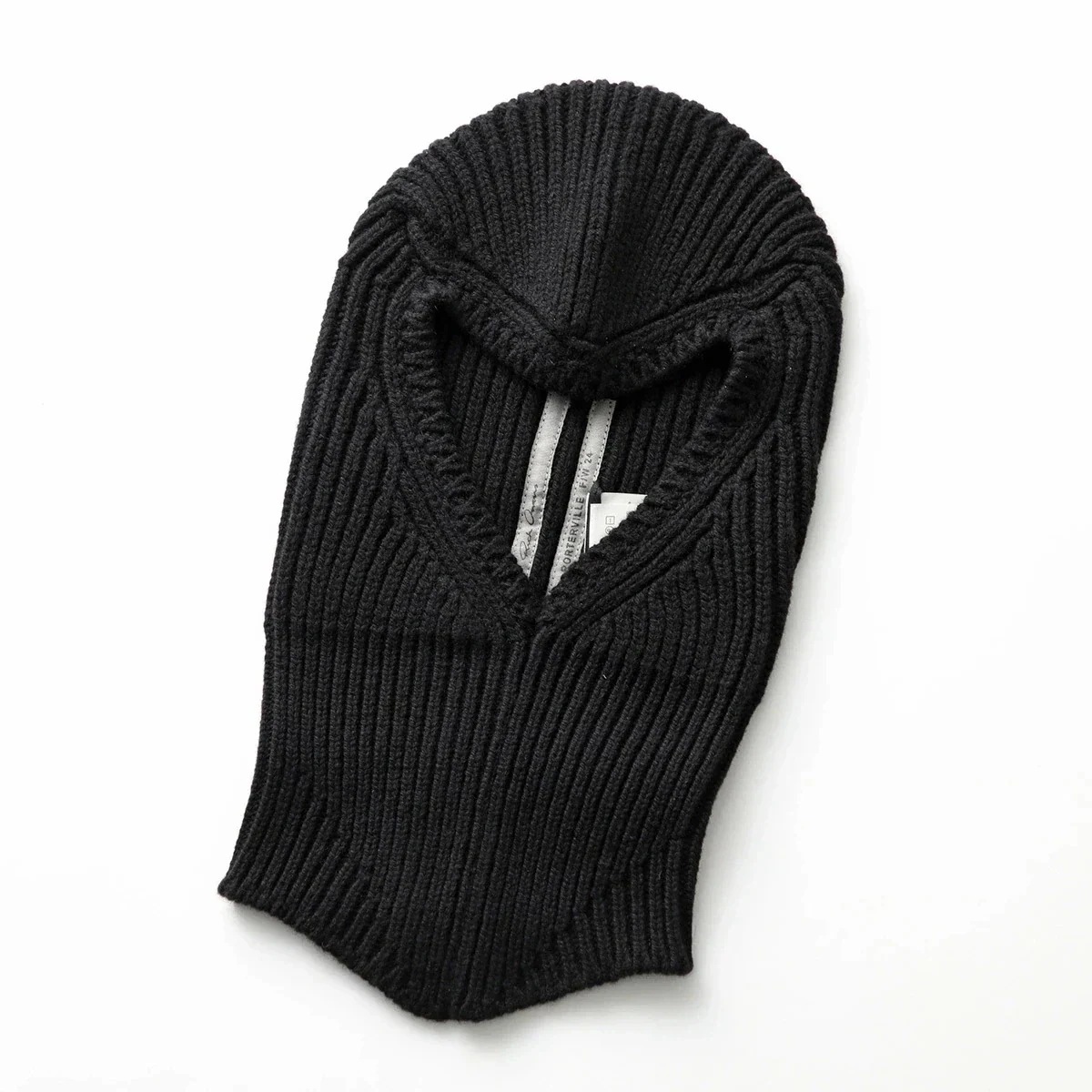 Rick Owens リックオウエンス バラクラバ RR02D6490 WSBR メンズ ニット帽 ビーニー リブ カシミアブレンド 帽子 09/BLACK