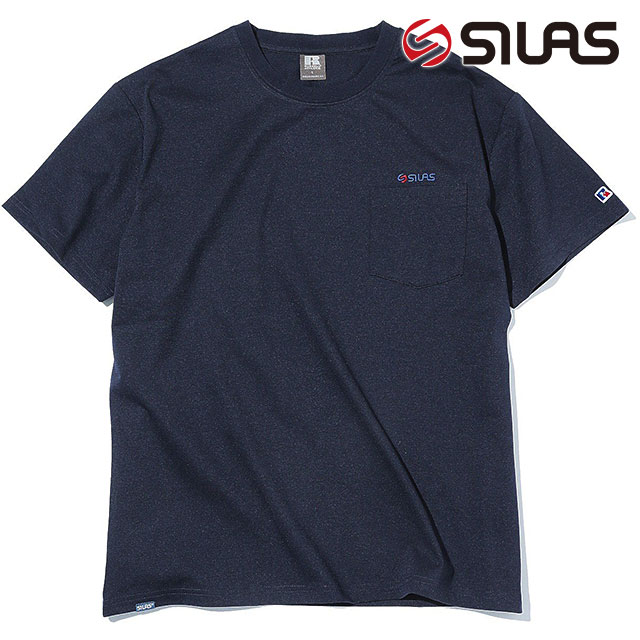 メール便 ラッセル ポケット ショートスリーブTシャツ [110252011017] メンズ トップス カットソー 半袖 吸水速乾 コラボ NAVY 正規取扱店