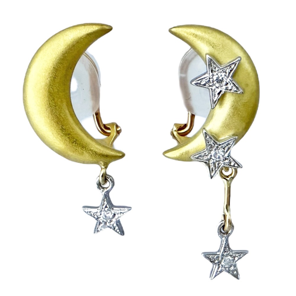 石川暢子 イヤリング 18金 K18イエローゴールド ダイヤモンド NOBUKO ISHIKAWA 中古 美品 82,280円